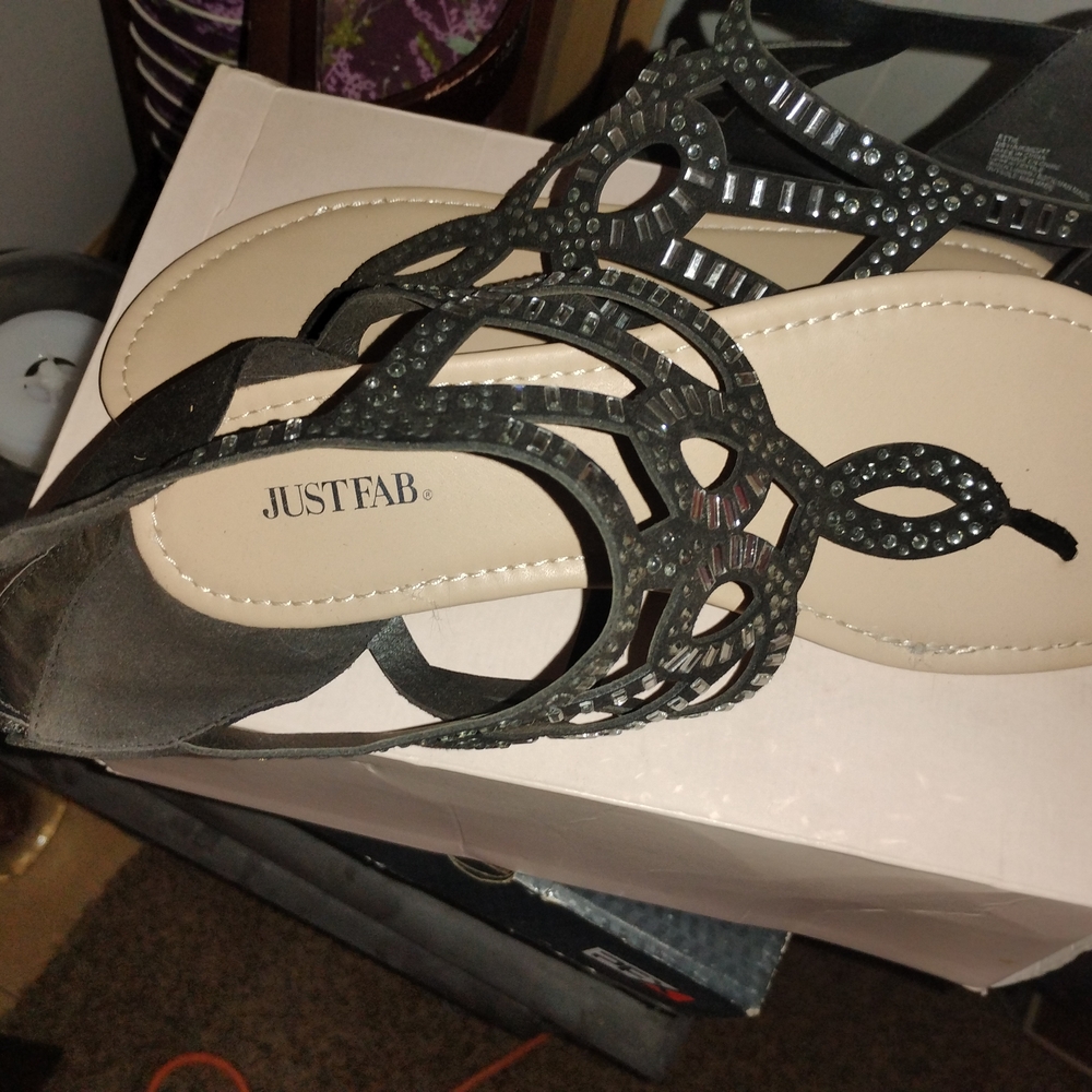 JustFab Black Strappy Sandals for Casual Summer